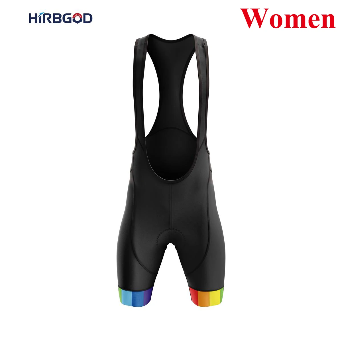 

HIRBGOD Fitness Bicycle Shorts Under Wear Women Quick Dry Cycling Bibs Shorts Rainbow Element Black Classic Strap Shorts Suits