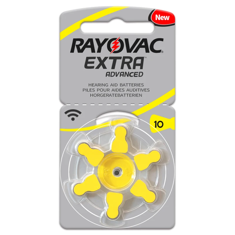 Аккумуляторы для слухового аппарата 60 шт./1 коробка RAYOVAC EXTRA A10/PR70/PR536 Цинковый