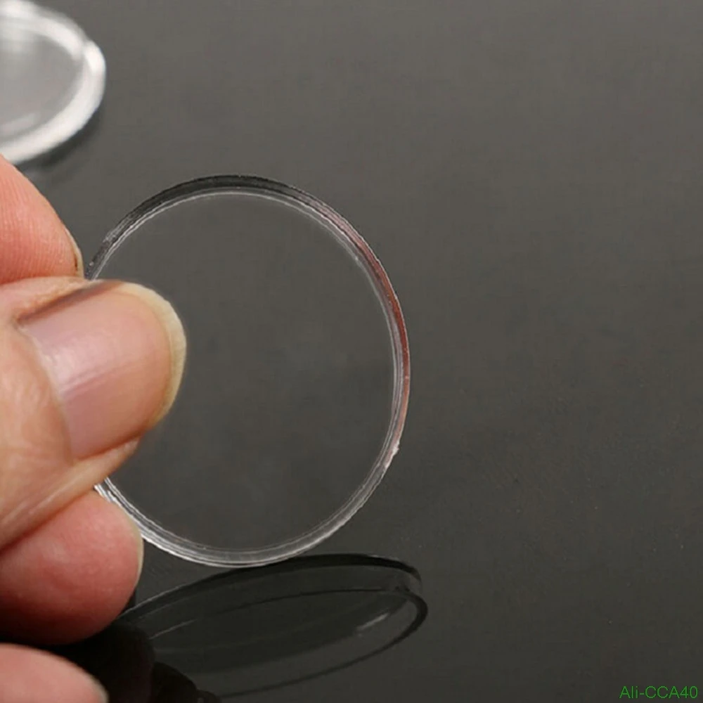 

10 шт., прозрачные круглые пластиковые чехлы для хранения монет, 3 см х 0,5 см