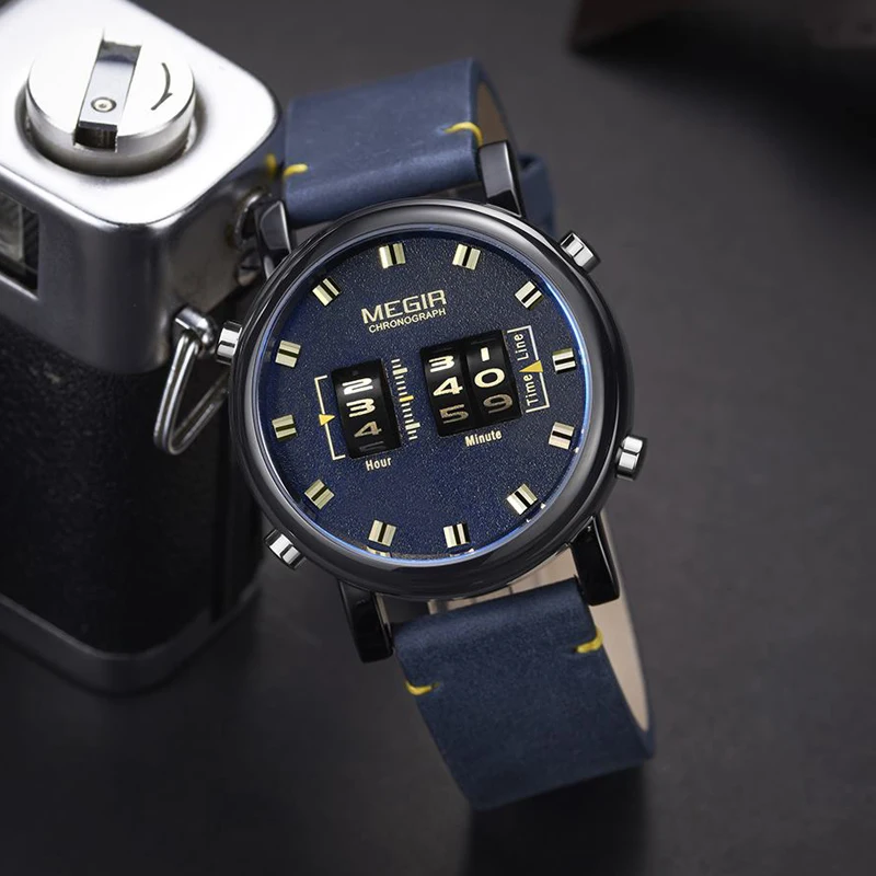 Часы наручные MEGIR Мужские кварцевые модные креативные брендовые Роскошные
