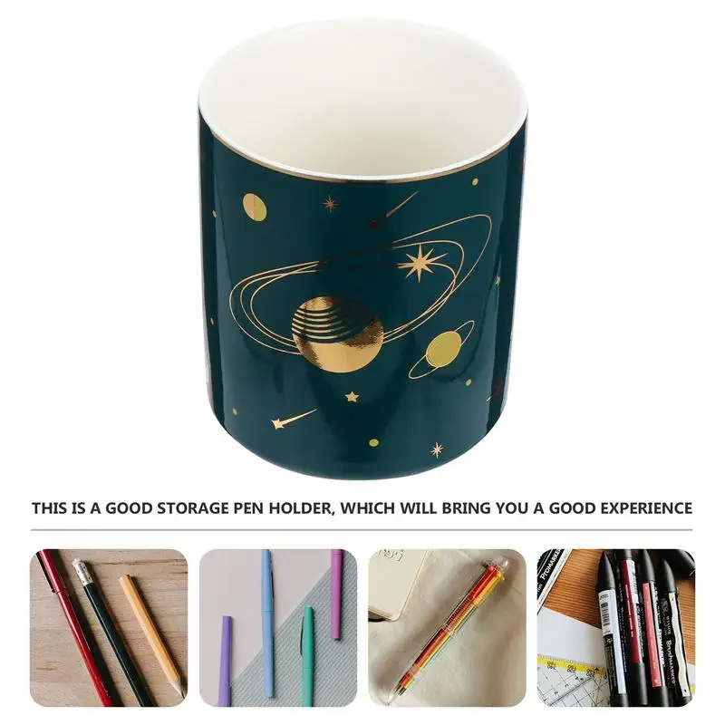 

1Pc Decorative Pen Holder Chic Makeup Brush Bucket Pen Storage Container