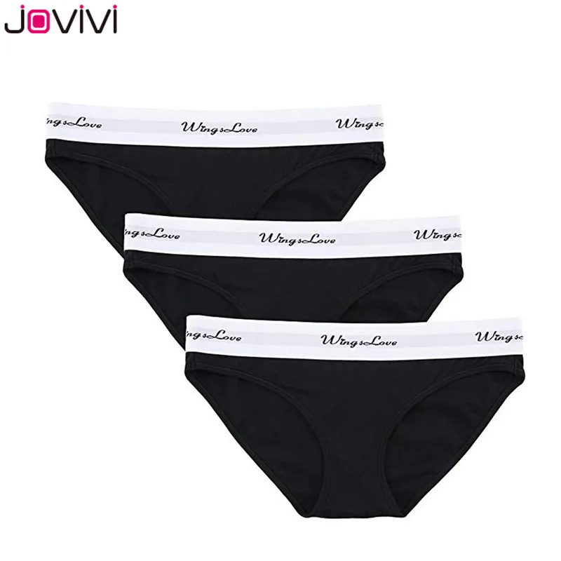 Jovivi/Новинка; женские Трусики-бикини; комплект из 3 предметов; бесшовные комфортные стрейчевое нижнее белье; трусики Wingslove; цвет черный, белый, розовый, красный