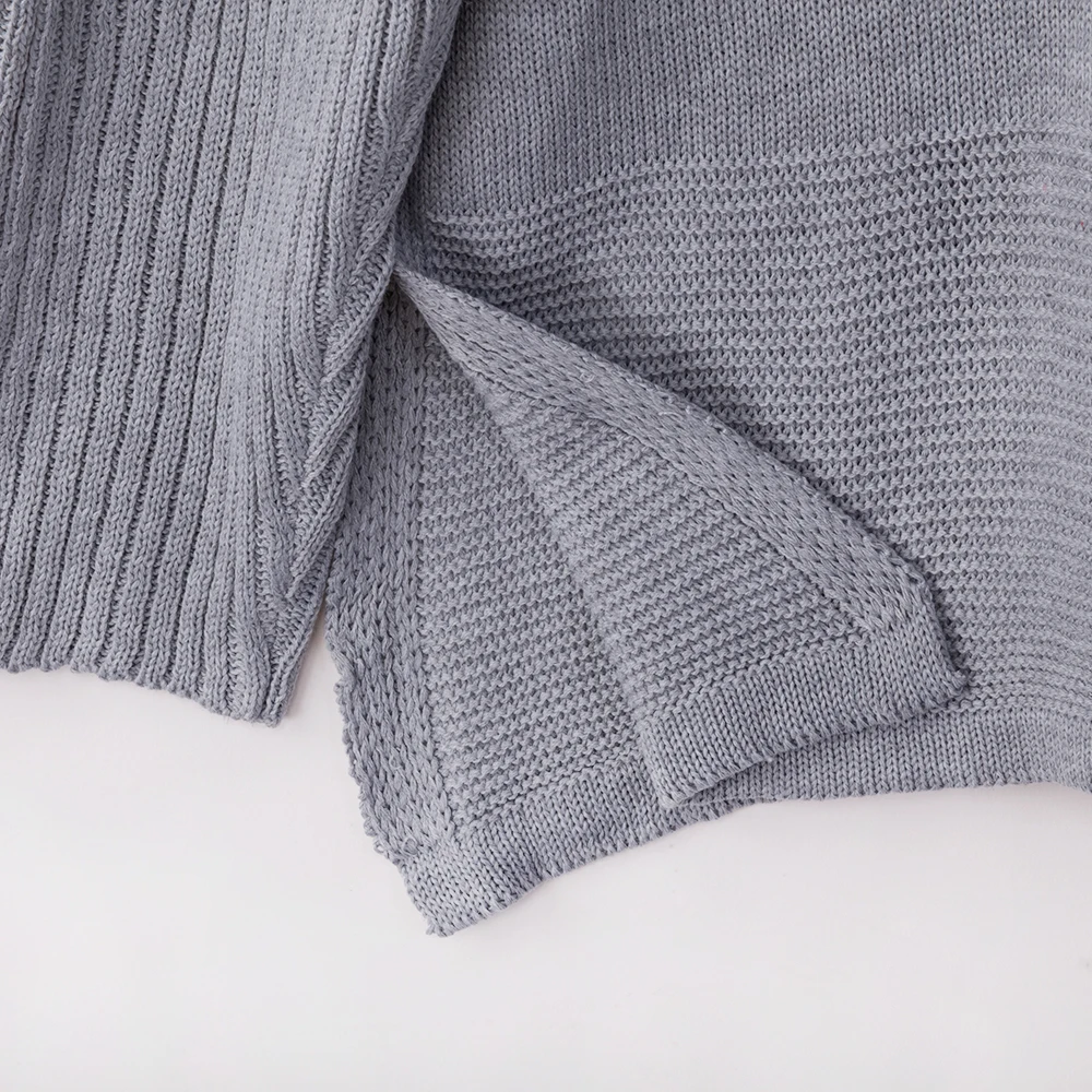 

Sweater Women 2020 Latest Autumn Knitted Jumper Tops Casual Solid Round Half Collar Loose Sweater Female Short Type Design Sense