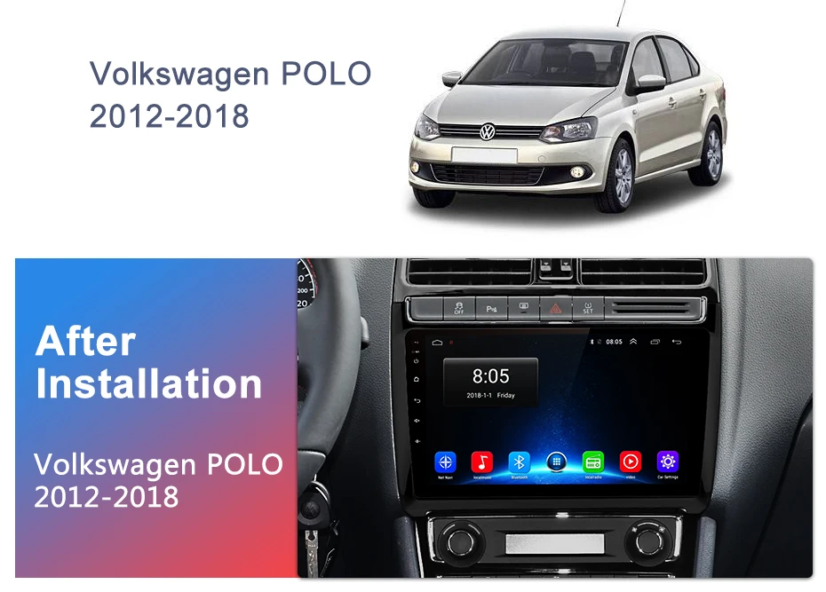 Junsun V1 2G+ 32G Android 9,0 для Volkswagen POLO 2012- автомобильный Радио мультимедийный видео плеер gps RDS 2 din dvd