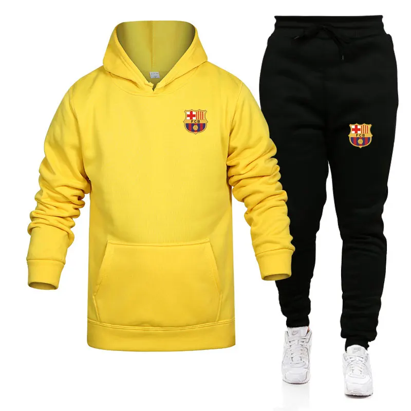 

2020 Men's And Women's Jogging Suit Two-Piece, Thickened Hoodie + Casual Trouser Suit Street Fashion Printed Sportswear Suit