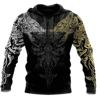 new fashion hoodie 3d overall printing geki and freki viking wolf tattoo sweatshirt unisex zipper pullover casual jacket