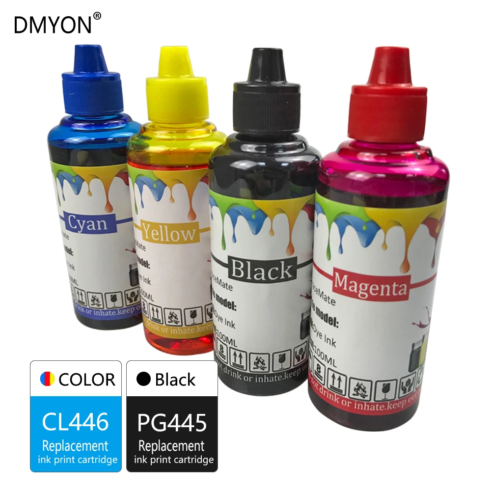 DMYON PG445 CL446 принтер чернила заправка бутылки совместимый для Canon PIXMA MX494 MG2944 IP2840 MG2440