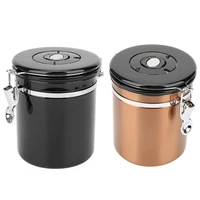 1 5l stainless steel canister sealed jar container tea coffee beans storage jar with release valve kitchen food container