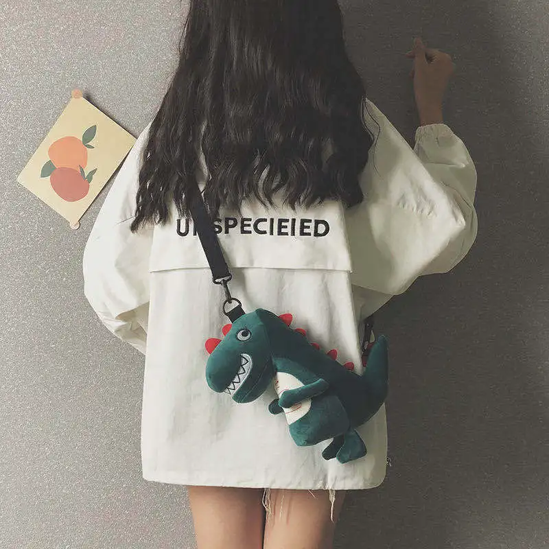 

Children's plush toy bag cartoon cute dinosaur backpack doll messenger bag baby doll bag