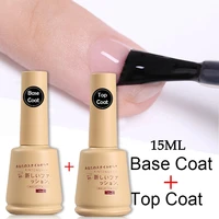 15ml semi permanent nail gel polish no wipe base coat uv gel varnish primer long lasting soak off uv led gel polish top coat gel