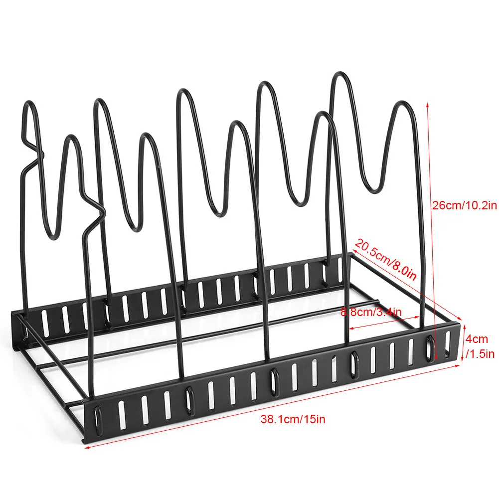 Крышка сковороды для кухонных горшков 5 ярусов шкаф хранения органайзер кухни