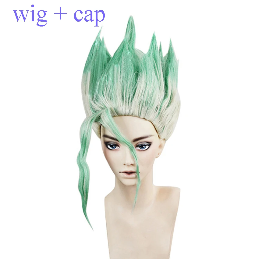 wig with cap Аниме Доктор Стоун сенку Ishigami для мужчин и женщин Взрослый Косплей Костюм Рождественский костюм для вечеринки парик - Цвет: wig with cap