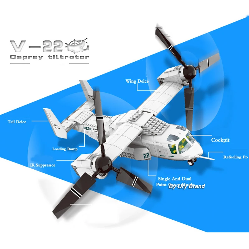 42113 армии США V 22 Скоп конвертоплан самолета RC вертолет военный набор самолет