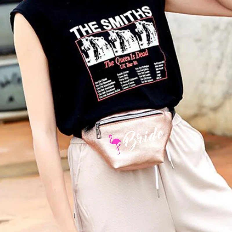 Забавная поясная сумка на заказ-Племя подружки невесты неоновая для девичника