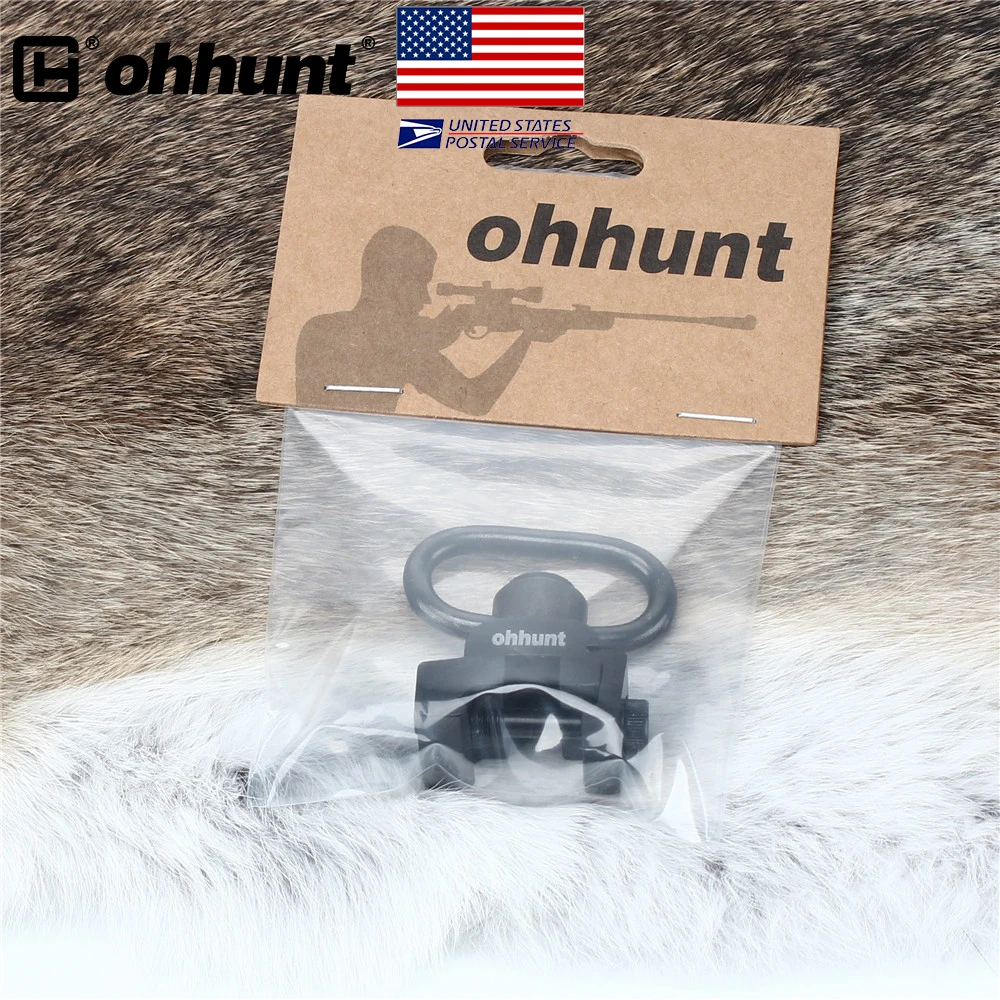 

SHIP FROM USA Ohhunt 20mm Picatinny Rail Mounted Sling Adapter W/ QD Quick Detach Swivel Push Button for hunting