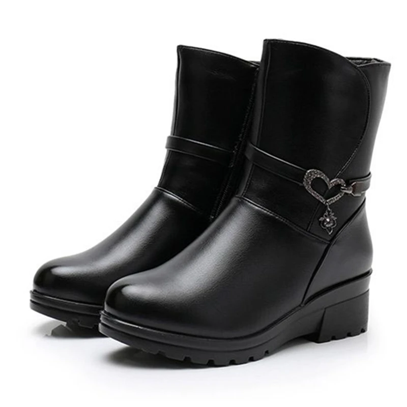 Зимние теплые женские ботинки меховые стельки натуральный спилок ручная работа