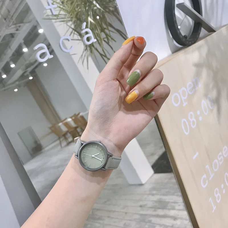 Наручные часы для женщин студентов простая Корейская версия небольшой циферблат