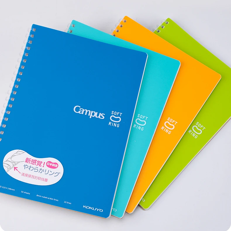 

1 Pc KOKUYO Campus Soft Ring Spiral Coil Ring Notebook Cover Diary Book A5 B5 6 Cute Colors WCN-CSR High-quality Paper