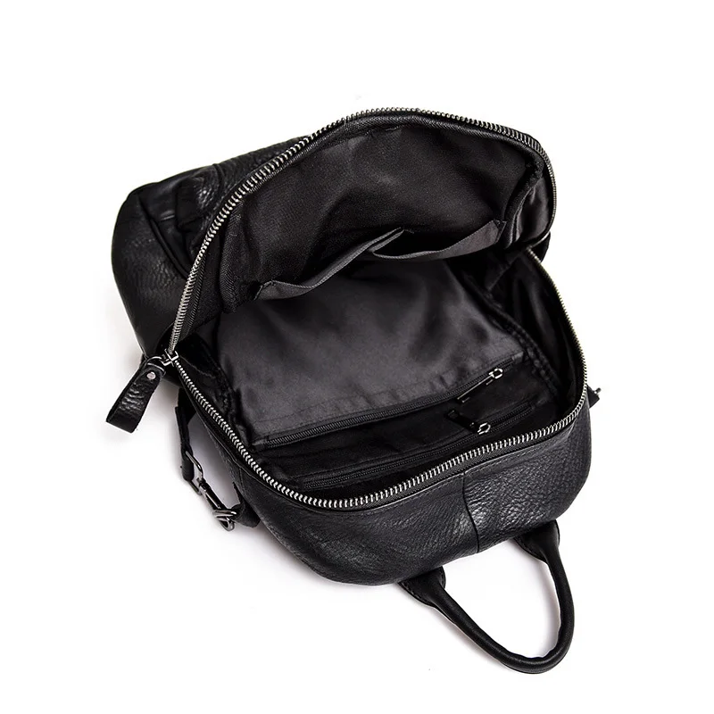 luxury genuine leather backpack women casual cow leather backpacks for travel gray ladies shoulder bag