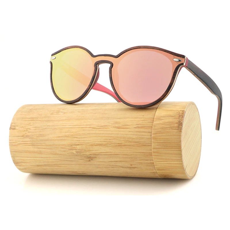 Стильные поляризационные солнцезащитные очки кошачий глаз с деревянным