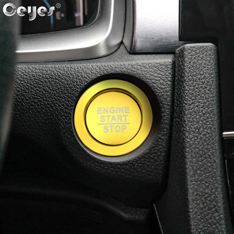 Ceyes автомобильный Стайлинг для Honda Civic Fit Accord Dio Jazz Авто Кнопка запуска и остановки двигателя кольцо Чехлы наклейки аксессуары для интерьера
