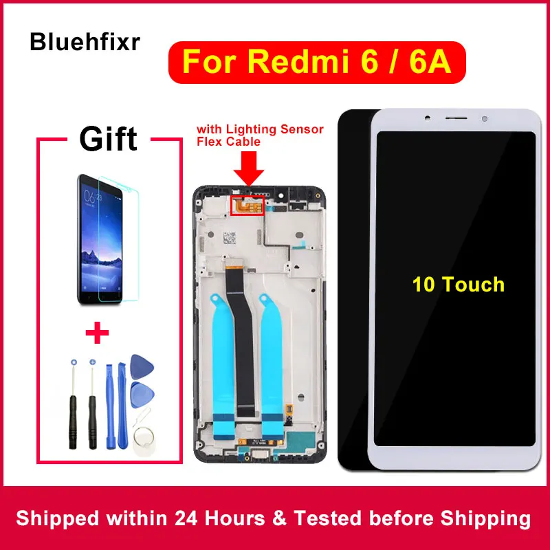 Оригинальный 10 сенсорный ЖК дисплей 5 45 дюйма для Xiaomi Redmi 6 6A сменный экран с рамкой
