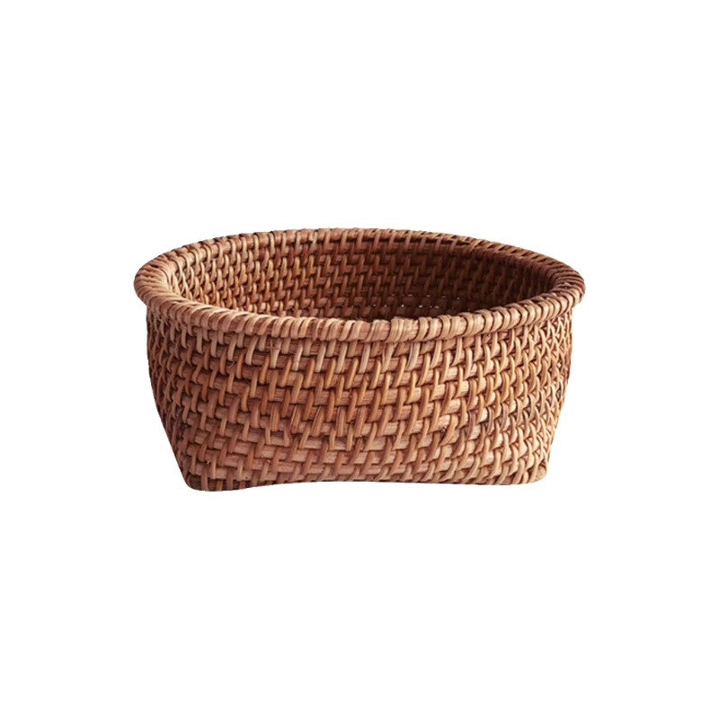

Multipurpose Hand-woven Fruit Storage Basket Vegetable Snack Biscuit Bread Serving Tray Handcrafted Platter Classic
