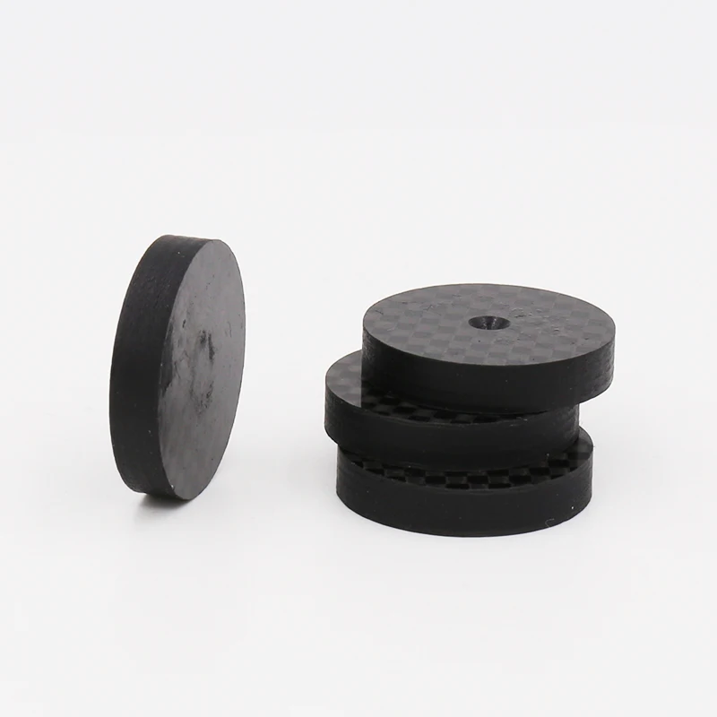 ISF0001 Black Carbon Fiber Speaker Isolation 25x5mm Spike Base Pad Shoe Feet Hifi 4pcs images - 6