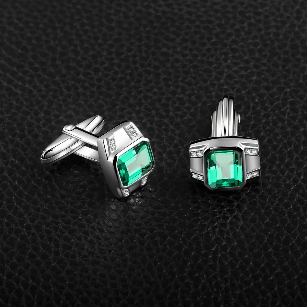 Классические мужские запонки JewelryPalace из искусственного изумруда|Украшения для