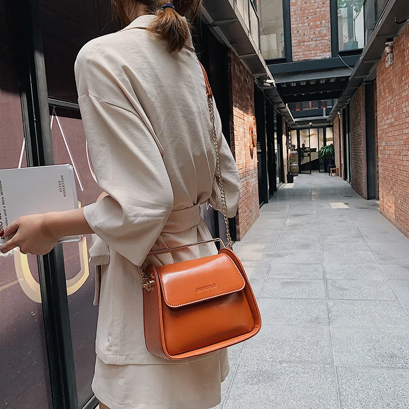 Летняя сумка-седло из металла горизонтальный бар ручная косой рычаг ретро ins сто