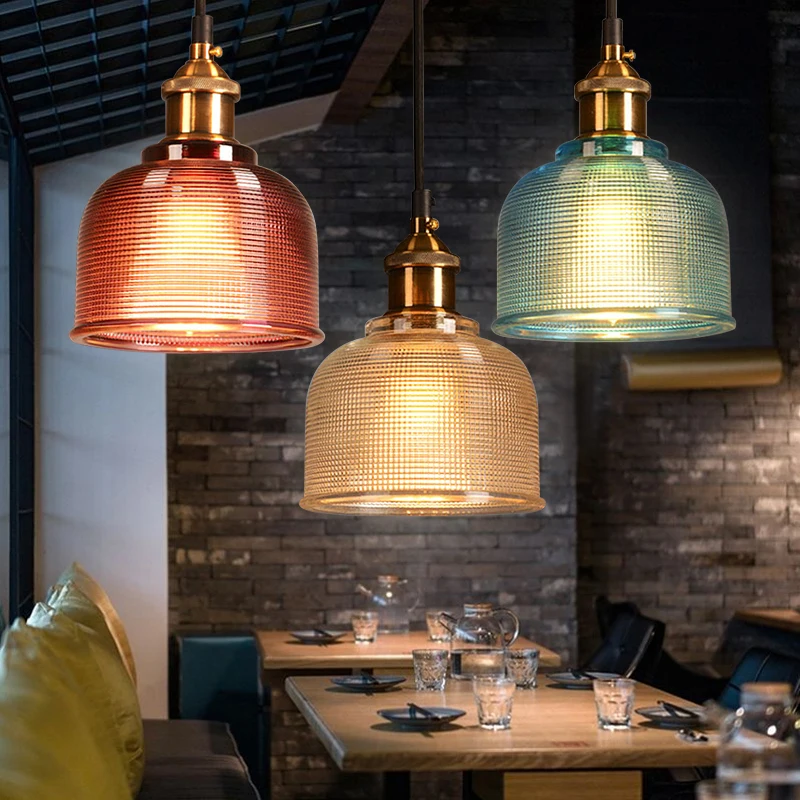 Стеклянный подвесной светильник в скандинавском стиле современный латунный