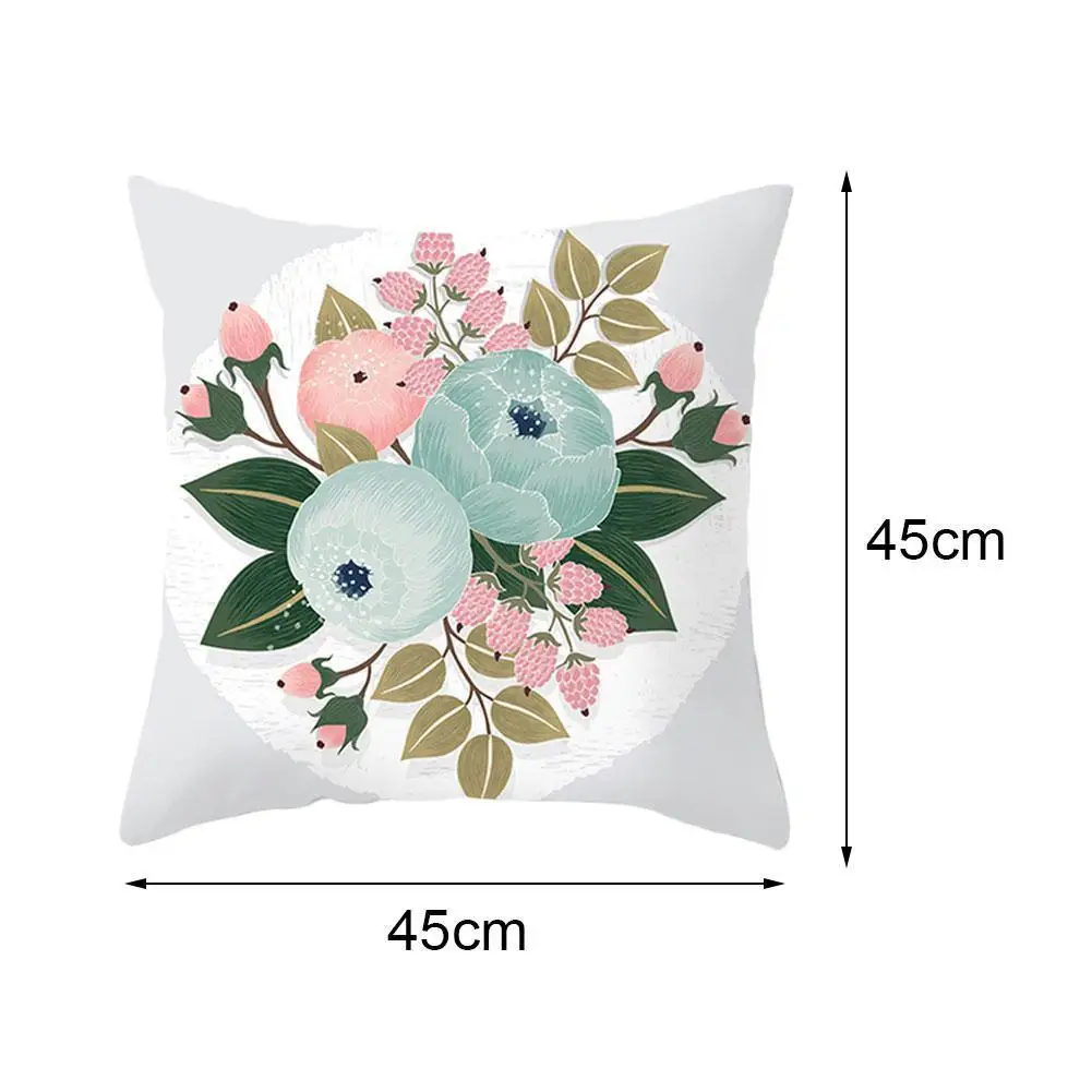 

European flower peach skin Pillowcase Decorative Sofa Cushion45*45cm Cushion Pillow pillowcase Home Car Bed Cover Decor W6T8