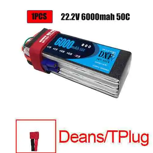 Аккумулятор DXF 7,4 V 22,2 V 6S 2S 5200mah 6000mAh 50C Burst 100C для радиоуправляемого автомобиля квадрокоптера вертолета самолета - Цвет: 1PCS6000SOFTDEANS