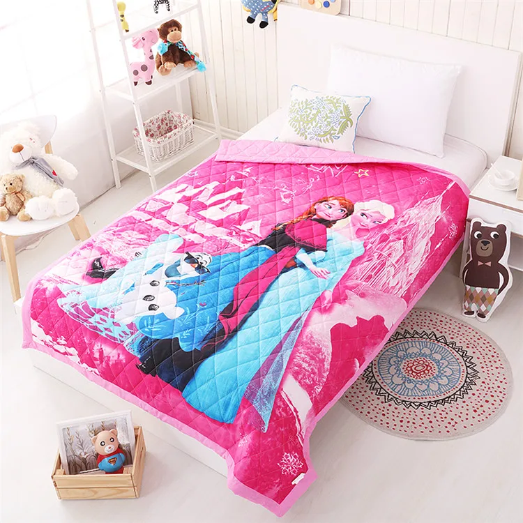 Мультяшное летнее одеяло покрывало мягкое для кровати Twin full Queen детей blue Mc