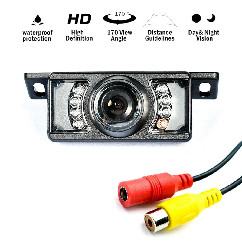 

170 License Plate Car Rear View Waterproof Backup Camera 7 LED Waterproof Night Vision
