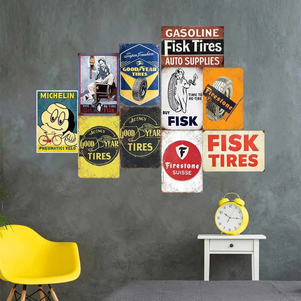 Металлический плакат с изображением шин хорошего года для бара паба таверны