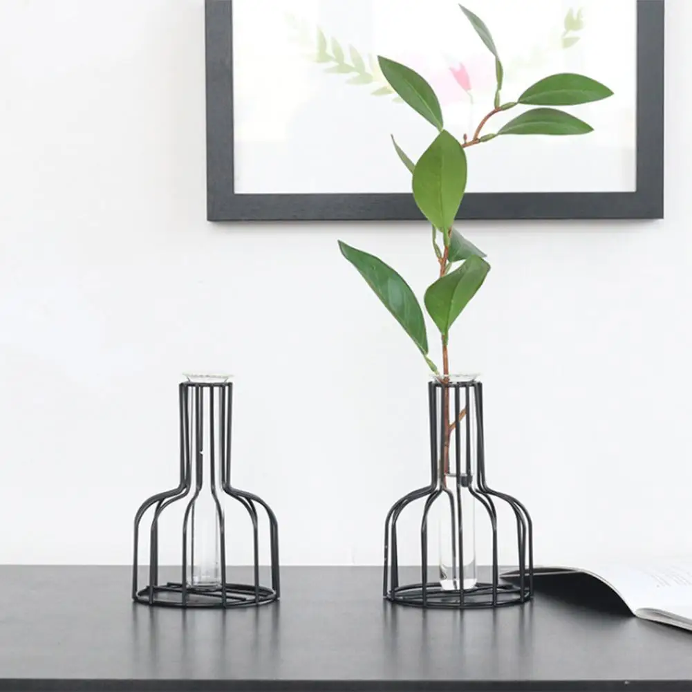 Металлическая ваза для цветов стеклянная плантатор гостиной столовой украшение