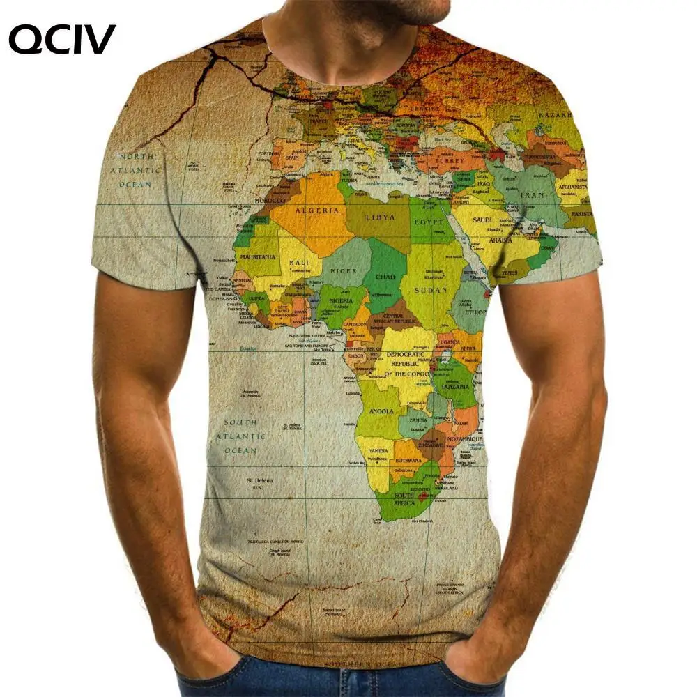 

Футболка QCIV с картой мира Мужская, Ретро аниме одежда с рисунком, смешная рубашка в стиле Харадзюку, мужская одежда с принтом в стиле панк-рок