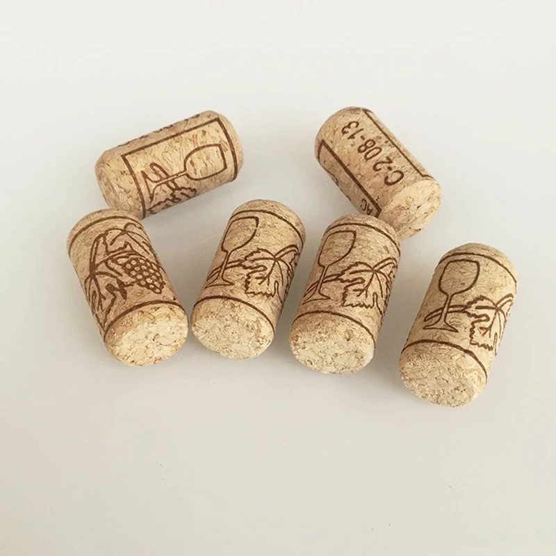 UPORS 15Pcs/Set Wine Cork Natural Wood Corks Wine Bottle Stopper Straight Corks Premium Red Wine Plug Wooden Cap Bar Accessories