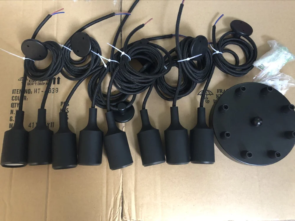 8 heads braid wire Винтаж несколько регулируемый провода DIY потолочный паук подвесной светильник в металлическом каркасе 6/8/14 головки с E27 держатель лампы для домашнего бара отеля - Цвет корпуса: 8 heads braid wire