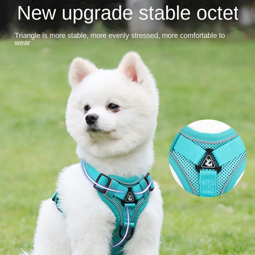 

Светоотражающий Поводок для собак и кошек, регулируемый шлейка из полиэстера, мягкая дышащая сетка, аксессуары для прогулок