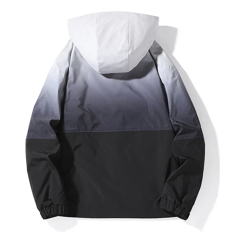 

2021 spring men's fashion brand tapered stand collar hooded thin breathable sports jacket