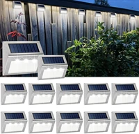 8pcs solar lamp outdoor fence stairs lights ip44 waterproof led deck light for yard patio garden decoration solar step lights