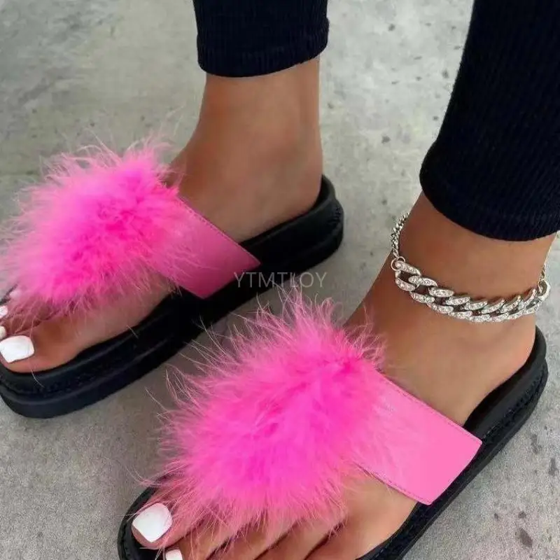 

Hot Fur Slippers Women Fox Home Fluffy Sliders Comfort With Summer Flats Sweet Ladies Shoes Size Ytmtloy Zapatillas De Casa