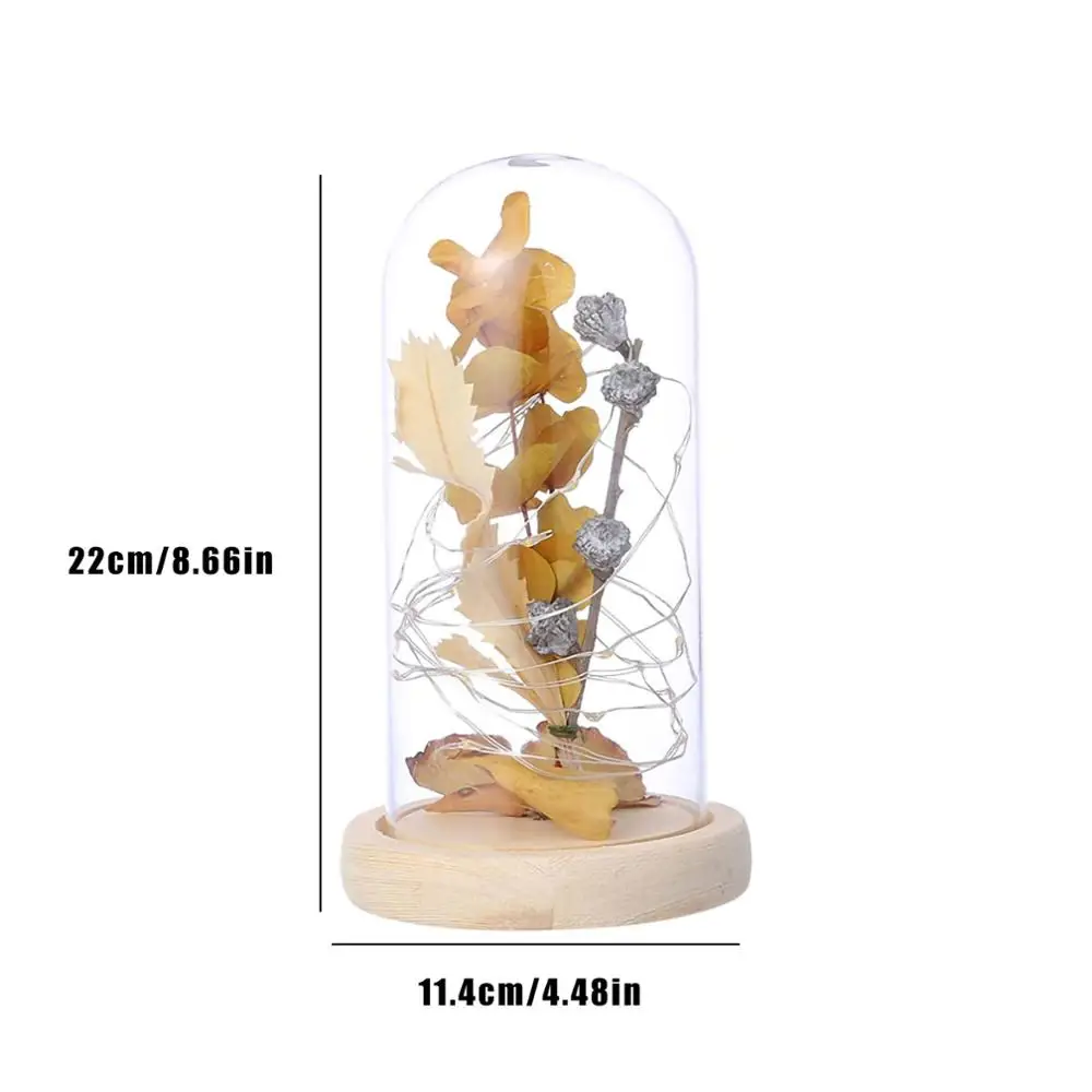 

Leaf Branch With Lamp Glass Cover Night Light Valentine's Day Home Decoration