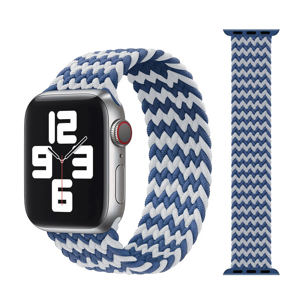 

Braided Solo Loop Nylon fabric Strap For Apple Watch band 44mm 40mm 38mm 42mm Elastic Bracelet for iWatch Series 6 SE 5 4 3