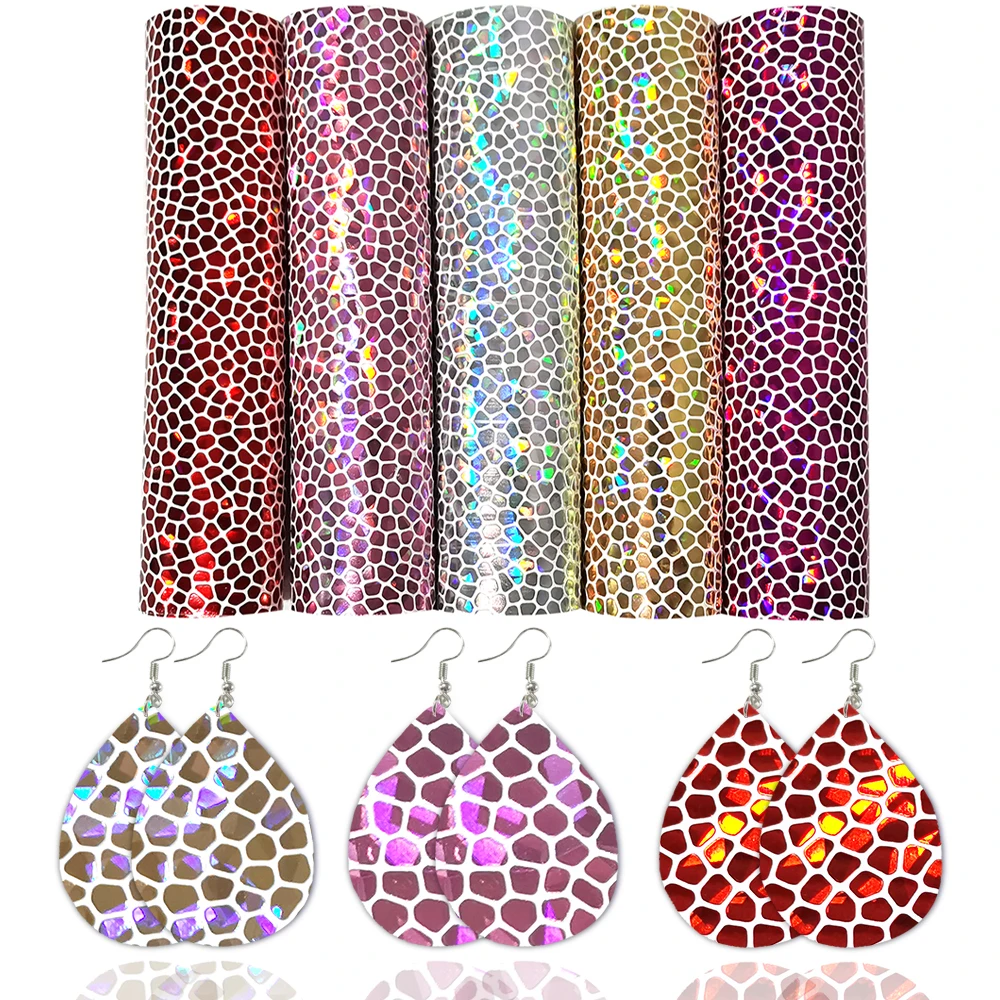 

Holographic Stone Grain A5 Size Faux Leather Fabric Sheet for Bows DIY 15*21cm,1Yc9658