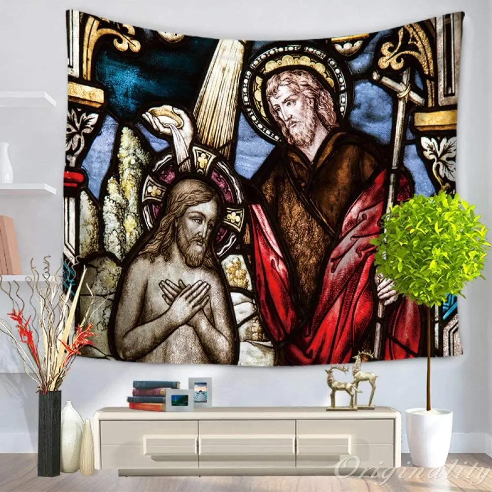 

Jesus Priest Decorative Tapestry Hippie Psychedelic Indian Art Mural For Bedroom Living Room Dorm Home Decor