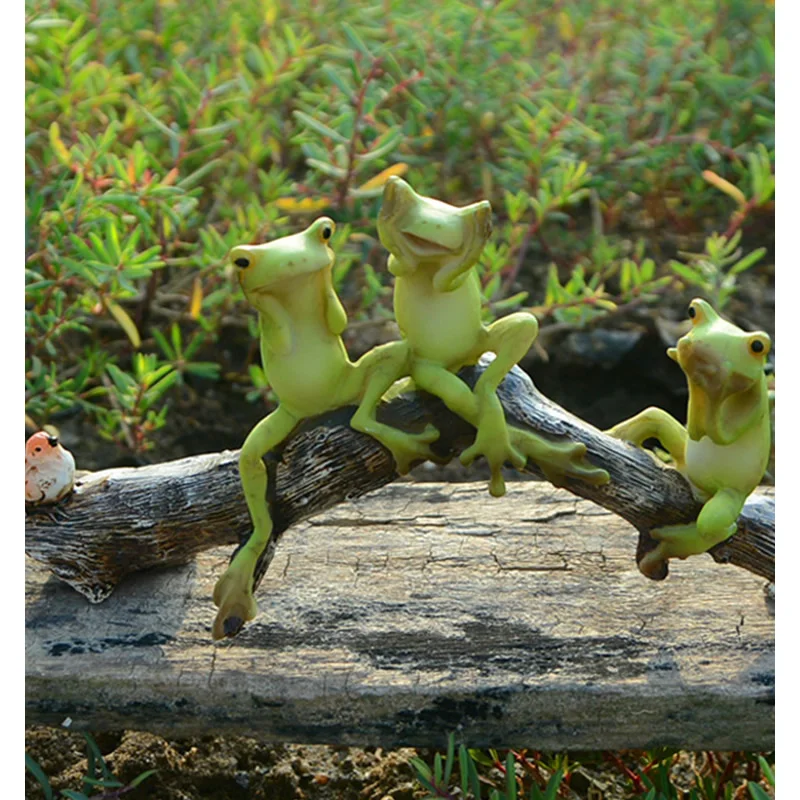 Креативная симпатичная полимерная статуя лягушки уличная скульптура для дома