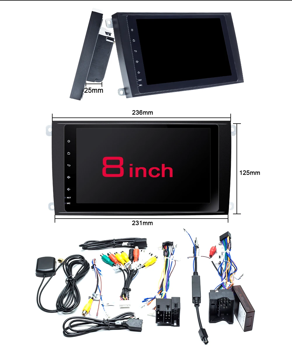 2 Din Android 9 gps Радио автомобильный мультимедийный плеер для Porsche Cayenne S GTS 2002-2009 Навигация DVD CD головное устройство аудио стерео 2 Гб